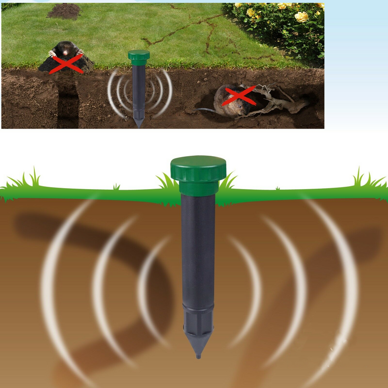 Reusable Sonic Mole Chaser Pest Moles Voles Rats Repeller Stake For Garden Yard