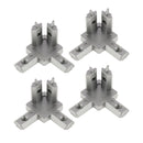 Set of 4, 3 Way Interior Connector Bracket Fitting for 2020 Aluminum Profile