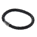 Mens Black Leather Magnet Bracelet Wristband Band 0.23" HOT