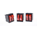Double Boat Rocker Switch 6 Pin On-Off With Red Light 16A 125VAC FT