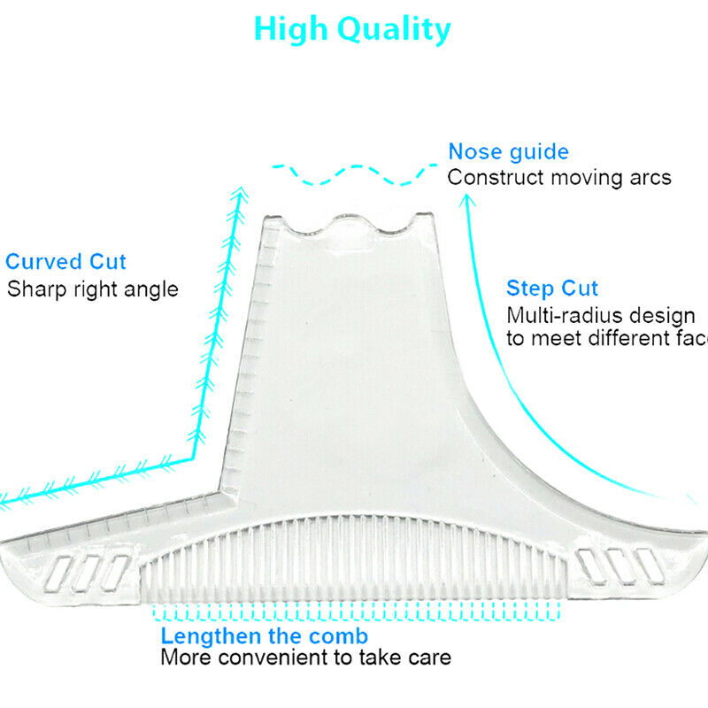 Men's Beard Combs Shaping Styling Tool Comb Transparent for Hair Beards TrimBX