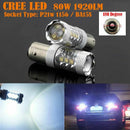 2x 80W 12V White Led 1156 BA15S P21W Car Backup Reverse Signal Light Canbus H5C4