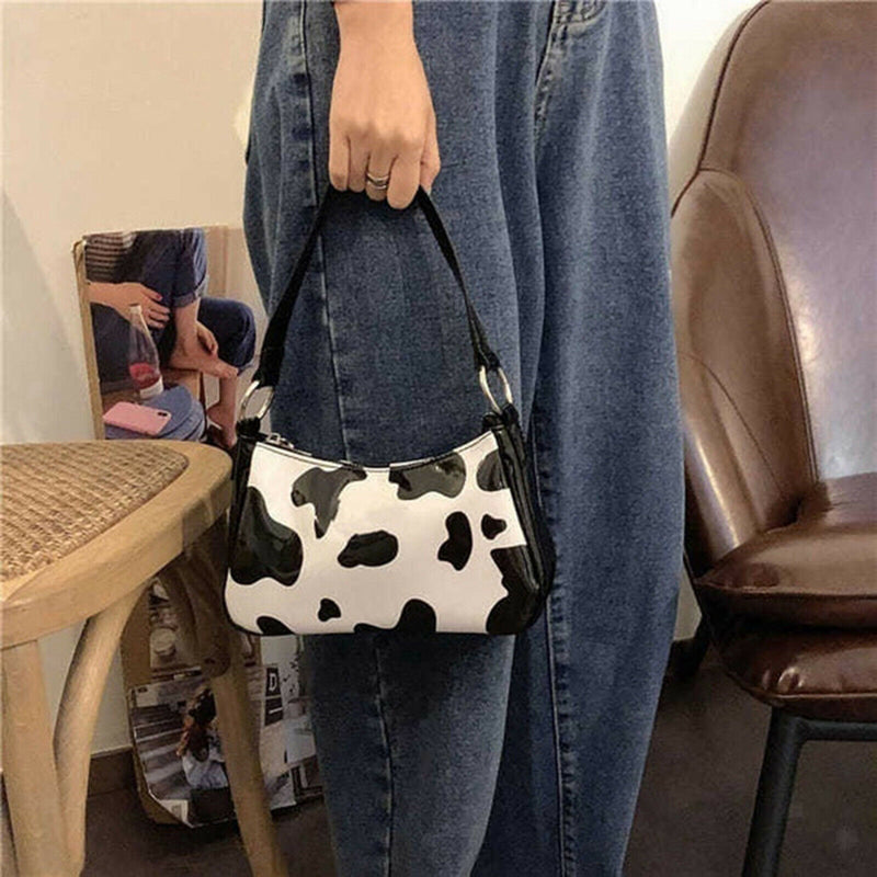 Handbag with Zipper Baguette Shoulder Clutch Classic D