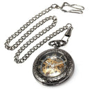 man black Steampunk skeleton copper Pocket watch