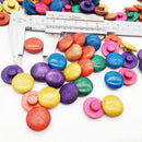 100Pcs Mixed Color Round Wooden Buttons for Children Sweater Clothes Sewing