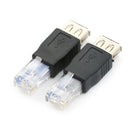 2PCS Ethernet RJ45 Male to USB Female Connector Converter Adapter OZ