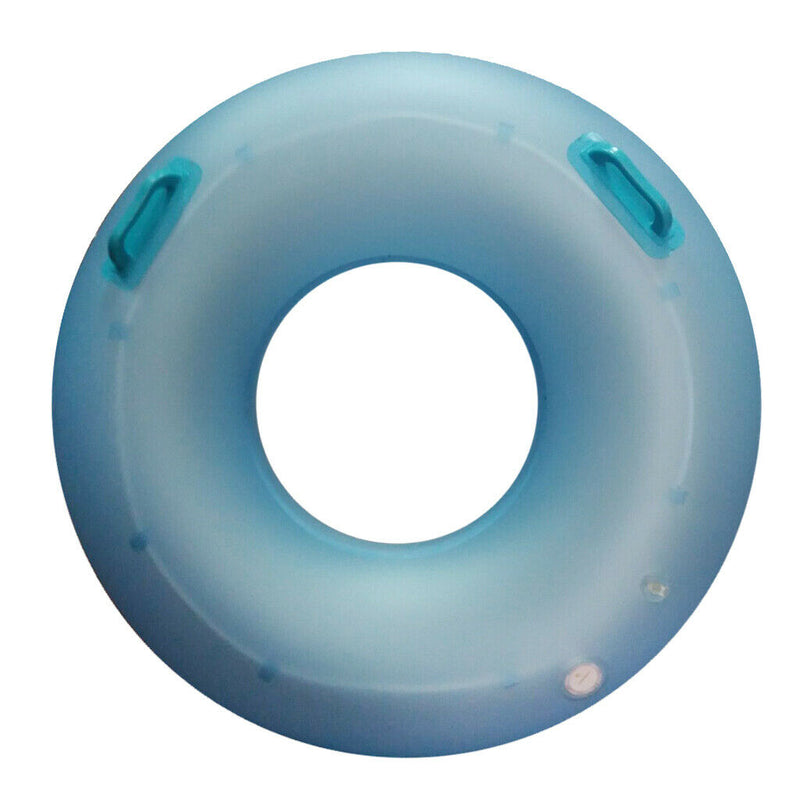 31 Inch Inflatable Swim Ring Swimming Pool Tube Float with LED Light for Adults