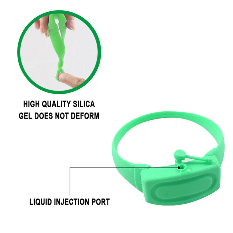 1 Set Outdoor Hand Dispenser Bracelet with Empty Squeeze Bottle (Green) A