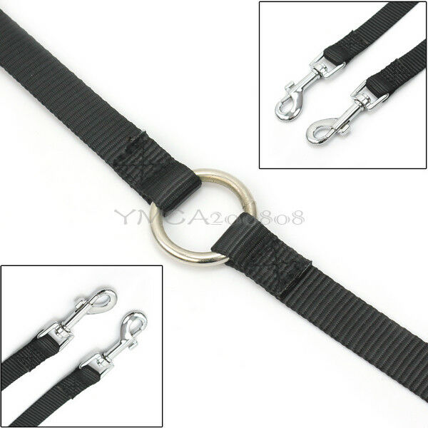 Strong Dual Coupler Pet Necklace 1 Lead 2 Way Nylon Metal Leash Easy Dogs Walk