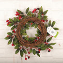 Pine Cone Leaf Berry Wreath for Home Window Door Wall Christmas Decoration