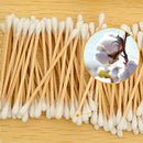 25 Packs Double Head Cotton Buds Swab Tip Sticks Wooden Tips Applicator Makeup