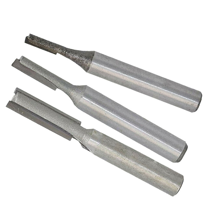 3Pcs/Set 1/4 Shank Carbide Single Flute Tipped Straight Router Bit Milling