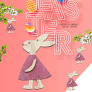 Wooden Easter Rabbit Hanging Ornament Cute Bunny Wood Crafts Home Decor A