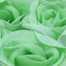 6 Pcs Green Scented Bath Soap Rose Petal in Heart type Box