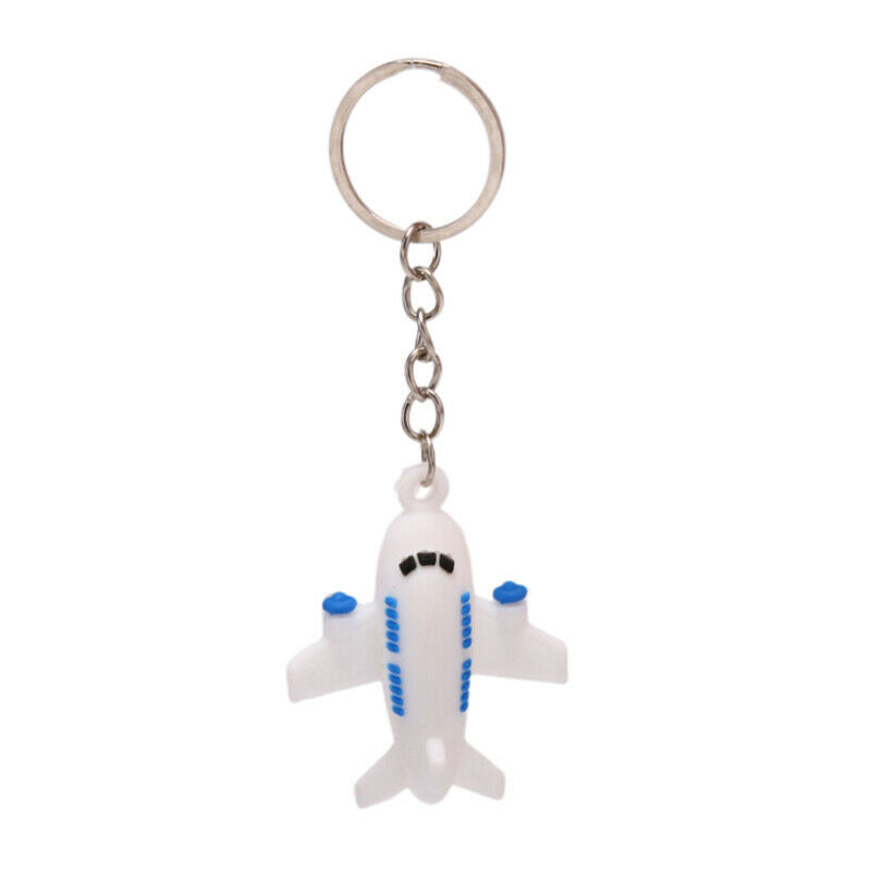 4Pcs/lot Silicone Airplane Keychains Pendant Keyring Friendship Jewelry Gift New