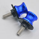 Pair Blue M8 8mm Aluminum Swingarm Swing Arm Spools