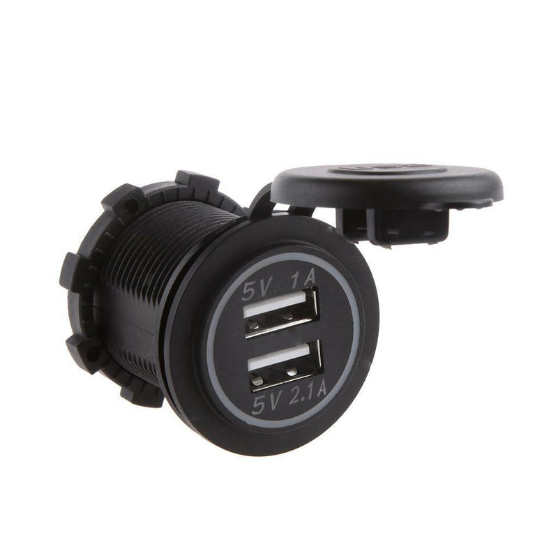 12V-24V 3.1A Red LED Dual USB Port Car Charger Power Adaptor Socket