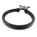 Leather Bracelet Bangle Cuff Rope Black Surfer Wrap Adjustable Men,Women J7W8