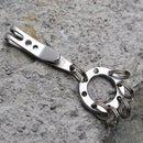 3pcs Stainless Steel Suspension Clips UFO Buckle EDC Carabiner Key Chain