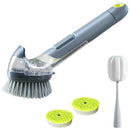Dish Brush with Soap Dispenser Pot Scrubber Kitchen Sink Pan Brush, Bottle