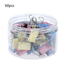 60pcs/set 15mm Colorful Stainless Steel Binder Clips Paper Clip Stationery