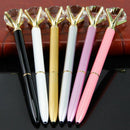 6PCS Big Carat Diamond Crystal Pen Gem Ballpoint Pen Ring Wedding Office Me R9L8
