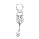 Steel Zipper Belly Navel Bar Button Ring Body Piercing