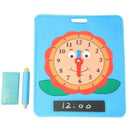 Kids Montessori Cognitive Clock Time Board Teaching Aids Erasable Toys