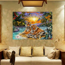 Tiger Family Full Drill 5D Diamond Embroidery Painting Cross Stitch Kit Cra W1J4