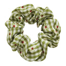 6Pieces Daisy Hair Scrunchies Cotton Flower  Hair Scrunchies Plaid Elastic Hair