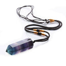 Healing stone Reiki Quartz Pendant Necklace Natural Fluorite Wand Crystal