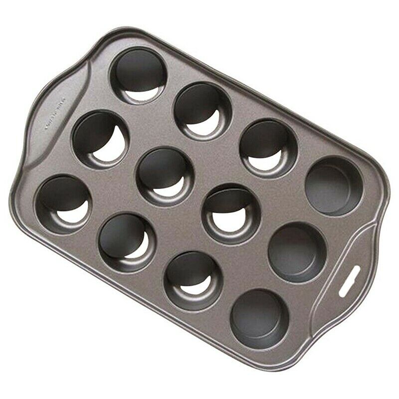 12 Cavity Mini Cheesecake Pan with 12 Pieces Removable Bottom F8C6