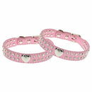 1pcs 2 Rows Bling Rhinestone Cat Puppy Collar Necklace Bling Heart Studded