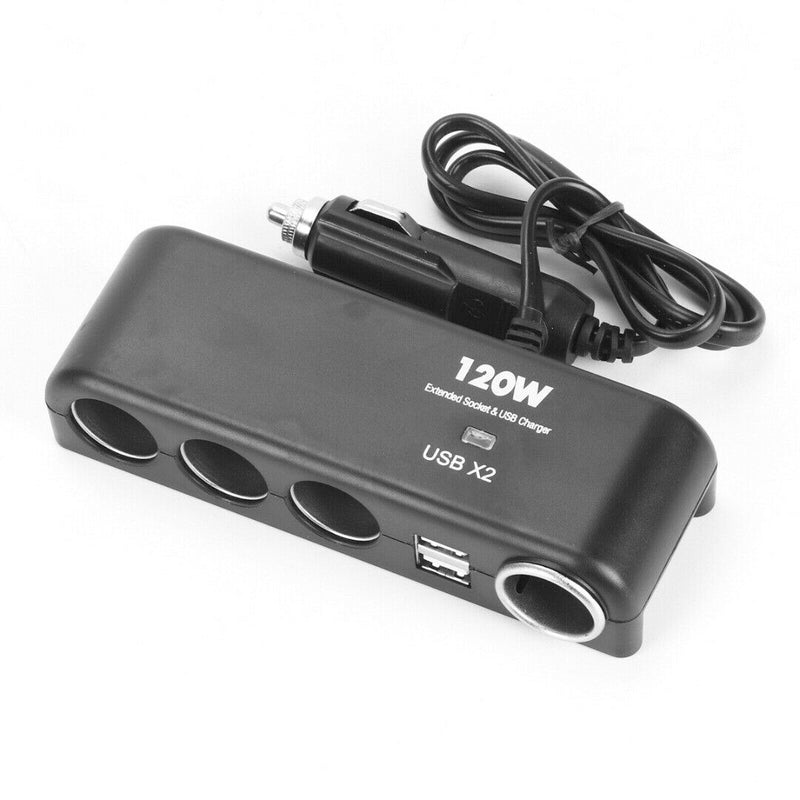 4 Way Car Cigarette Lighter Power Socket Charger Adapter Dual USB Port Twin l-