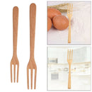 2x Eco-friendly Wood Salad Dinner Fork Dessert Fork Tableware Dinnerware
