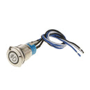 2pcs 12V LED on-Off Stainless Steel Push Button Dash Panel Bulb Light Switch