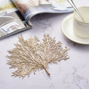 6Ps Table Mat Dining Table PVC Leaf Hollow Mat Waterproof Heat Insulation NoT4R5