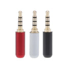 3x 3.5mm 4 Pole Male Repair Headphone Jack Plug Metal Soldering