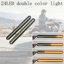 24LED Universal motorcycle turn signal strip water tail brake light indica-OZ
