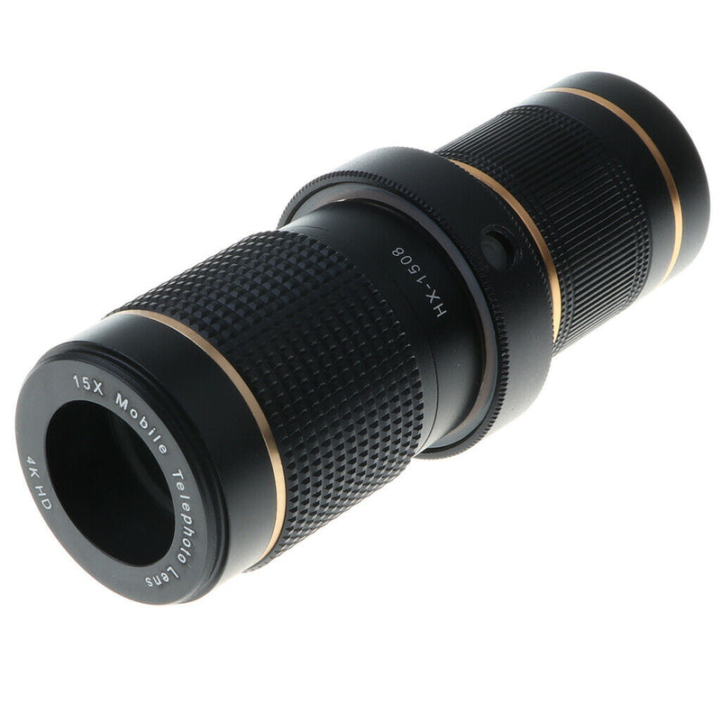 Universal Phone Camera Zoom Lens Kit Clip on Optical Telescope Black 15X