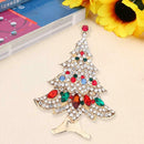 Christmas Tree Crystal Elegant Pin Brooch for Women Clothes Backpack Badges A