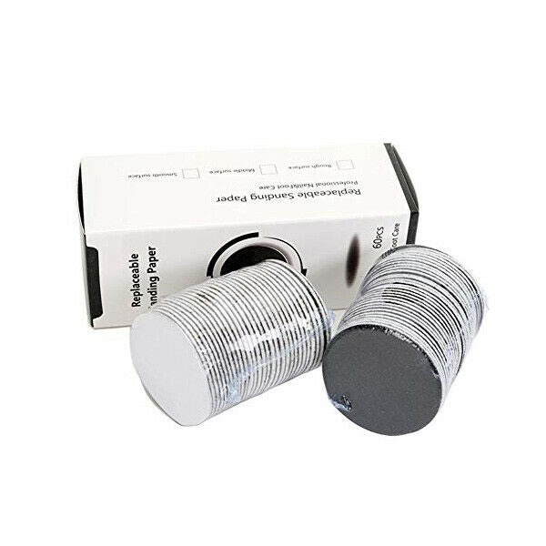 60 pcs Replacement Sandpaper Discs Pads For Electric Foot File Callus Remov W5K8