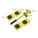 5pcs Furniture Mover Set Home Transport Heavy Object Moving Lifter (Yellow)
