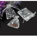 50x Nice Organza Wedding Party Candy Chocolate Gift White Hearts Pouch Xmas Bags