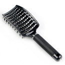 Boar Bristle Hair Brush-Curved And Vented Detangling Hair Brush For Women L