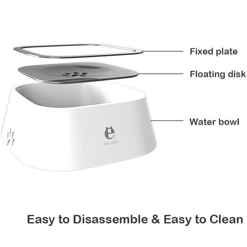 e els pet Dog Bowl Dog Water Bowl No-Spill Pet Water Bowl Slow Water Feeder I9J2