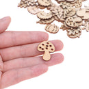 50 PCs Mixed Wooden Craft Squirrel Leaves Mushroom Shape Hedgehog Decorat %ã€Š