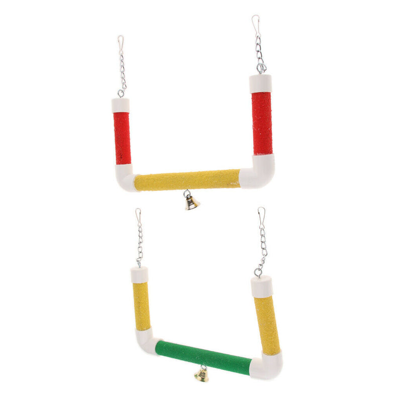 Pet Bird Parrot Cage Hanging Birds Stand Wood Swing Perch S