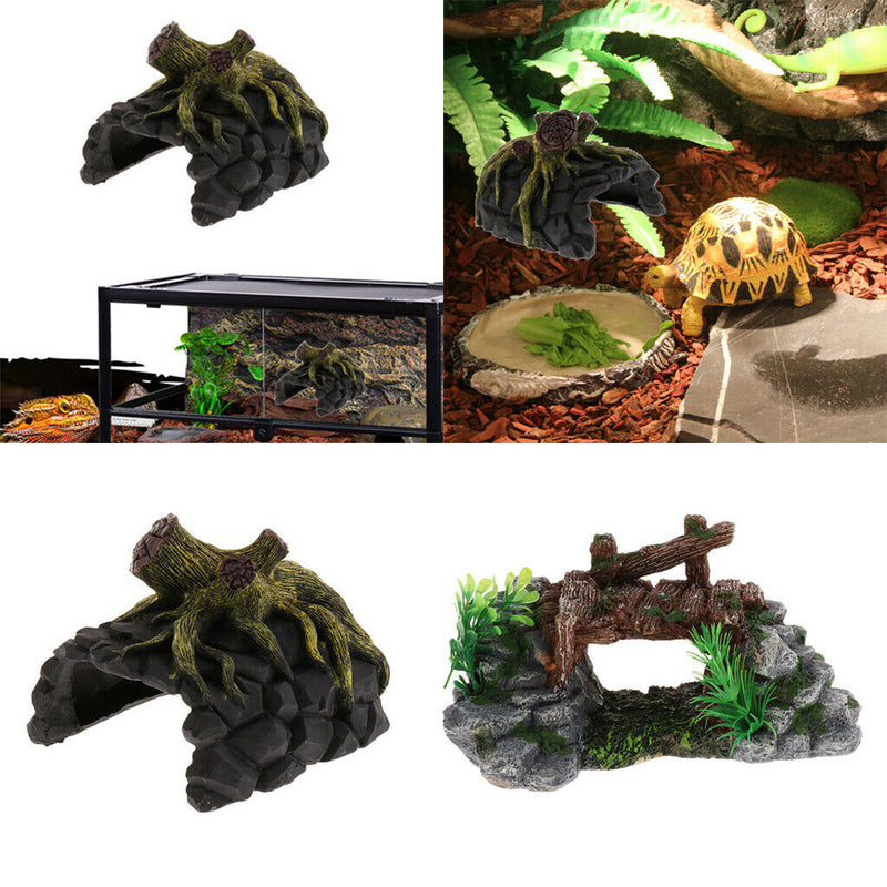 Wood Root Cave Shape Den Caves/ Hides Shelter Basking Platform Hideout House for