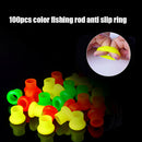 O-shaped Rubber Luminous Fishing Rod 100pcs Protective Cover Anti-slip Wrap Ring